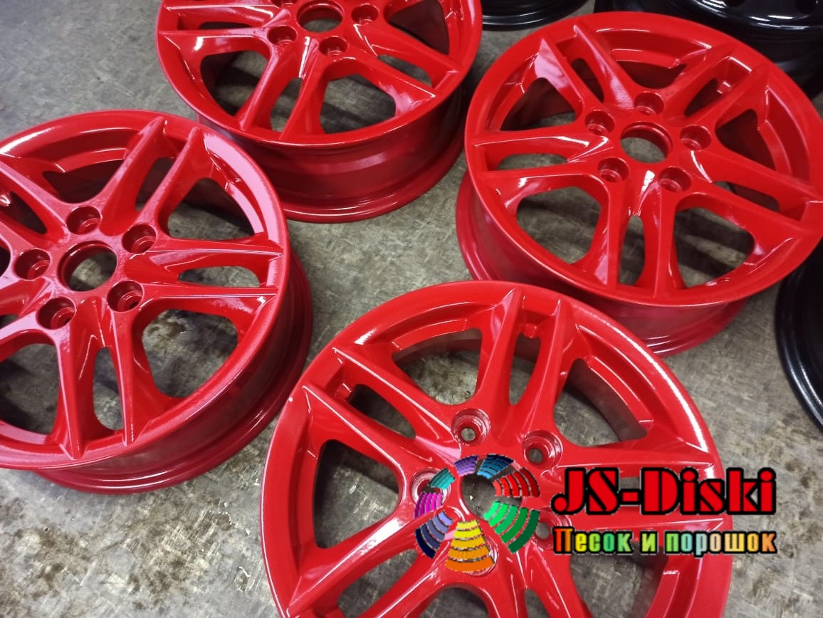 JS-Diski.ru - Покраска литых дисков R15 красный рубин RAL 3003