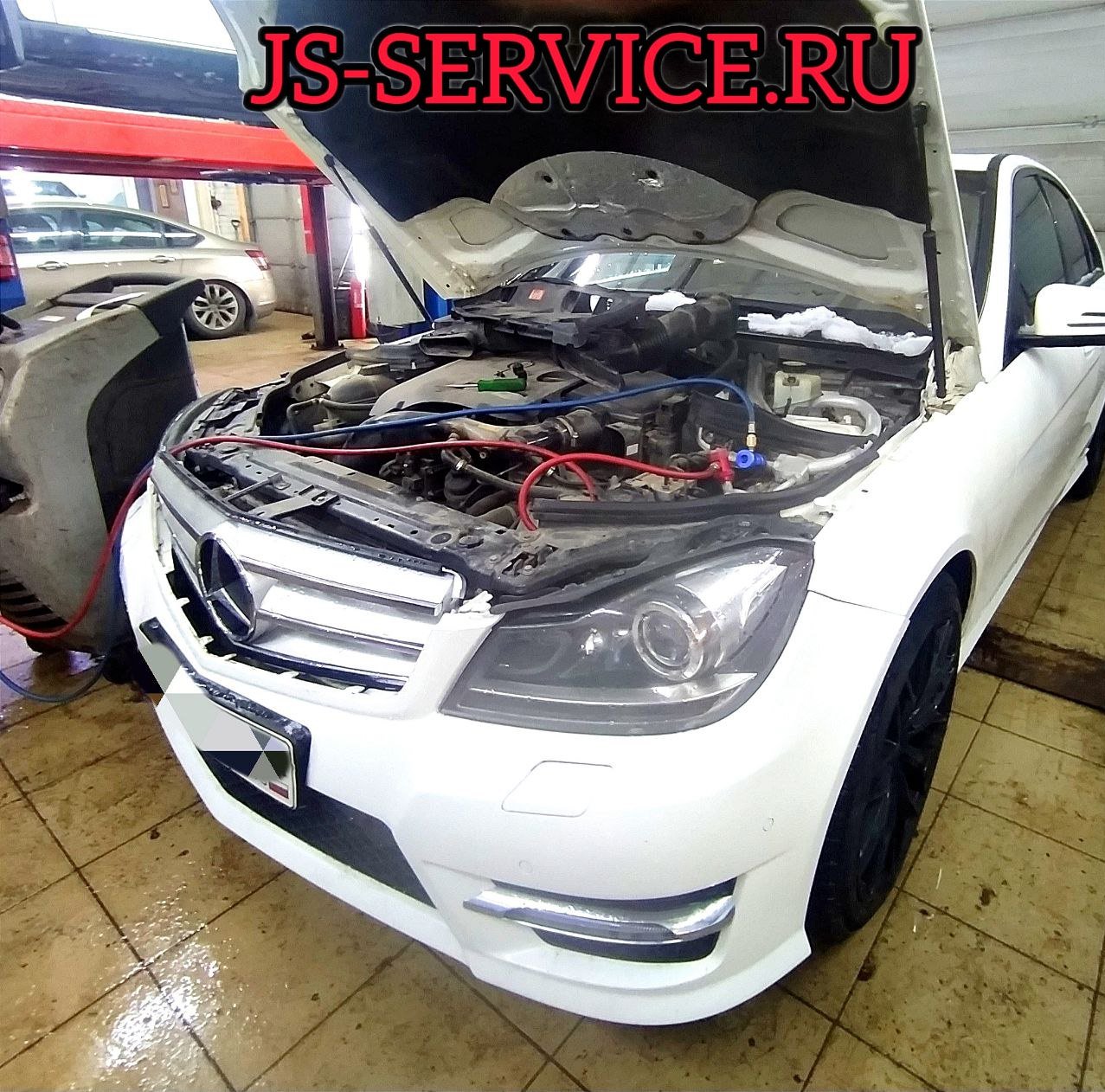 Mercedes-Benz C-class 2013 г.в. Ремонт кондиционера. JS-Service г. Пушкин, территория Павильон Урицкого, д. 1Л